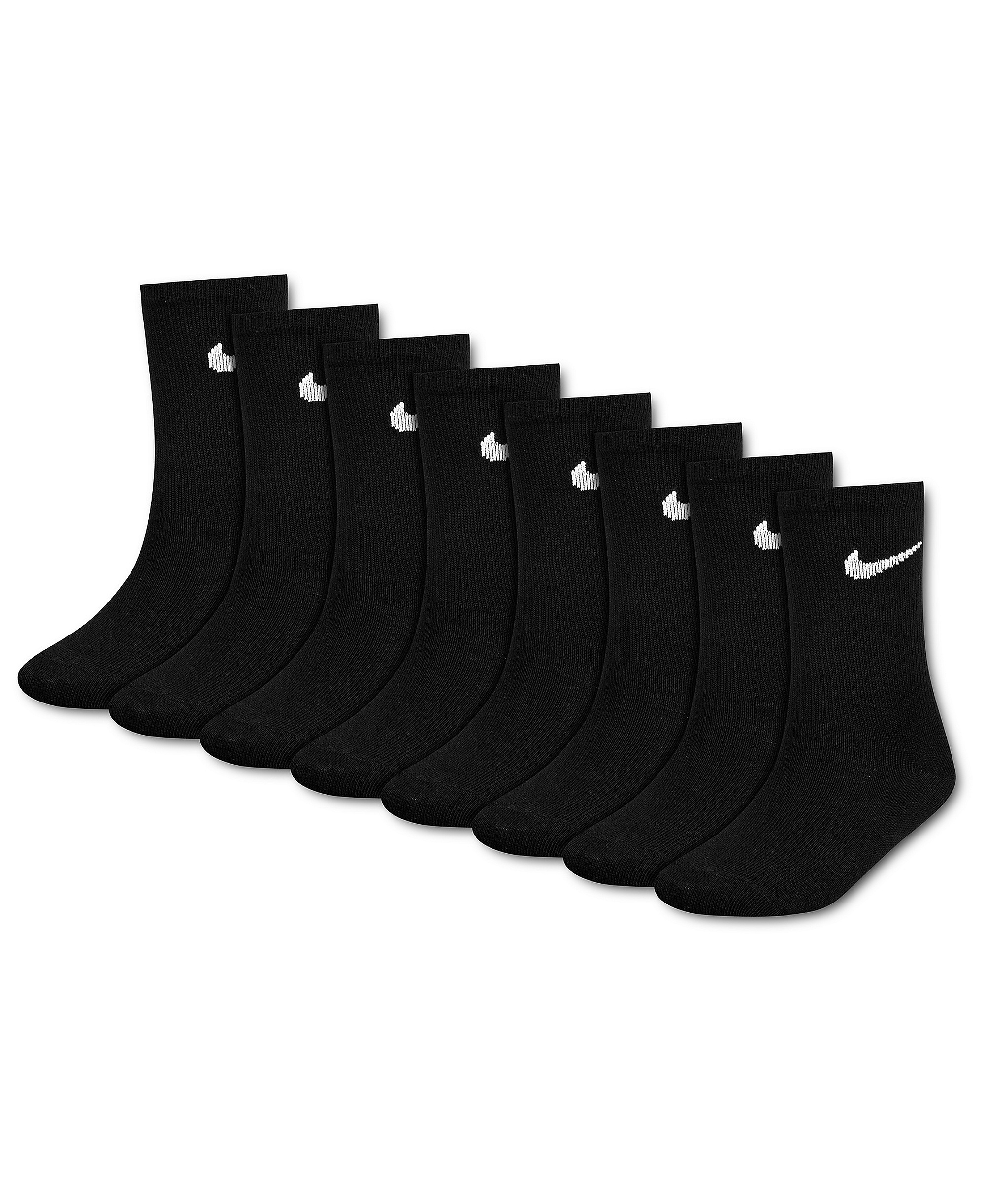 Nike Boys' 4-7 Crew Socks, 8-Pack - Black