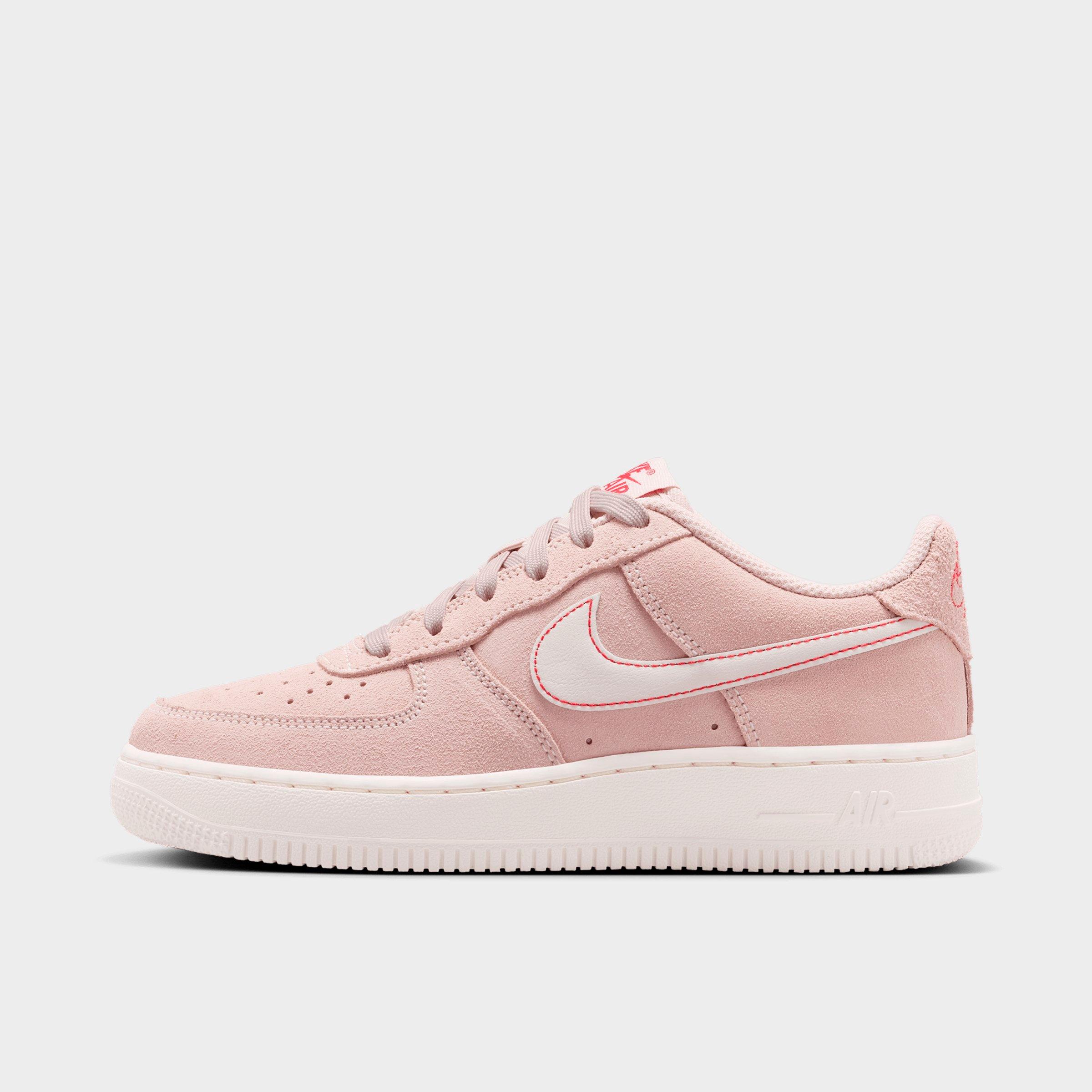 Big Kids' Nithtke Air Force 1 LV8 1 Casual Shoes - Silt Red/University Red/Sail - Left shoe facing left. Outside of the shoe.