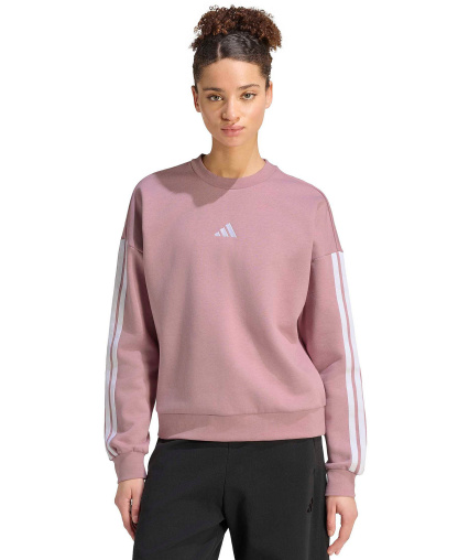 adidas Women's Essentials 3-Stripes Fleece Crew Neck Sweatshirt - Dark Blue/White