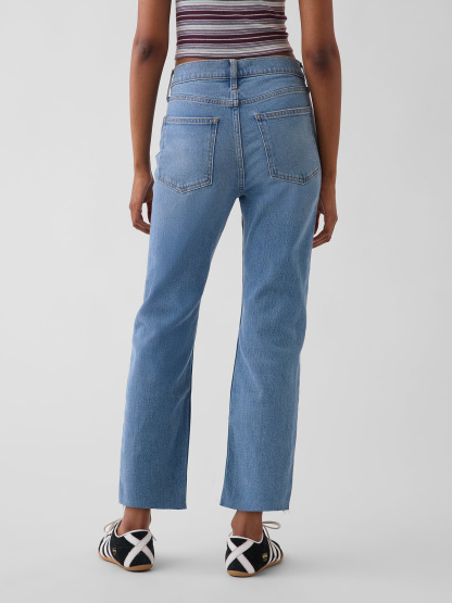 High Rise ’90s Slim Straight Crop Jeans - Medium indigo