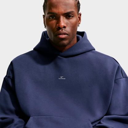 Men's Nithtke Standard Issue Therma-FIT Brushed Basketball Pullover Hoodie - Midnight Navy/Pale Ivory