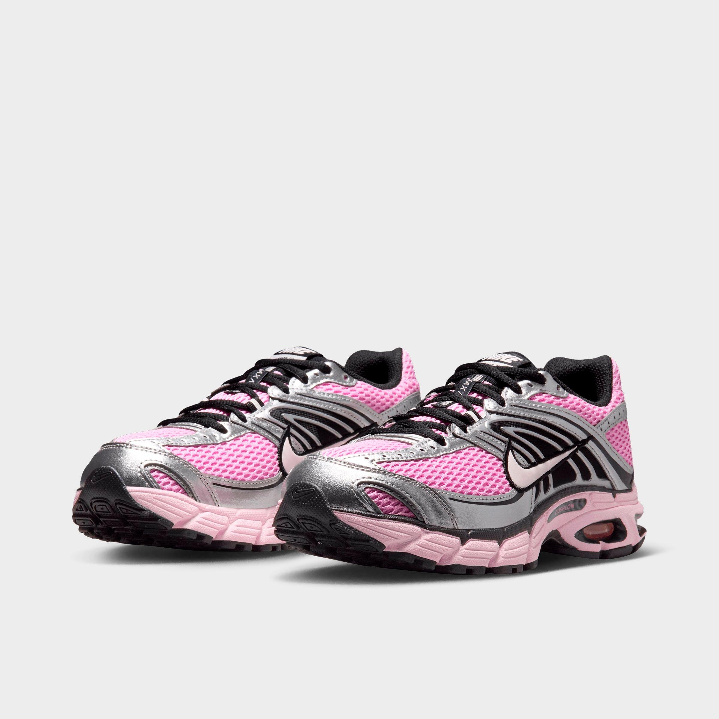 Women's Nithtke Air Max Moto 2K Casual Shoes - Part 2 - Pink Rise/Metallic Silver/Black/Pearl Pink - Both shoes facing left