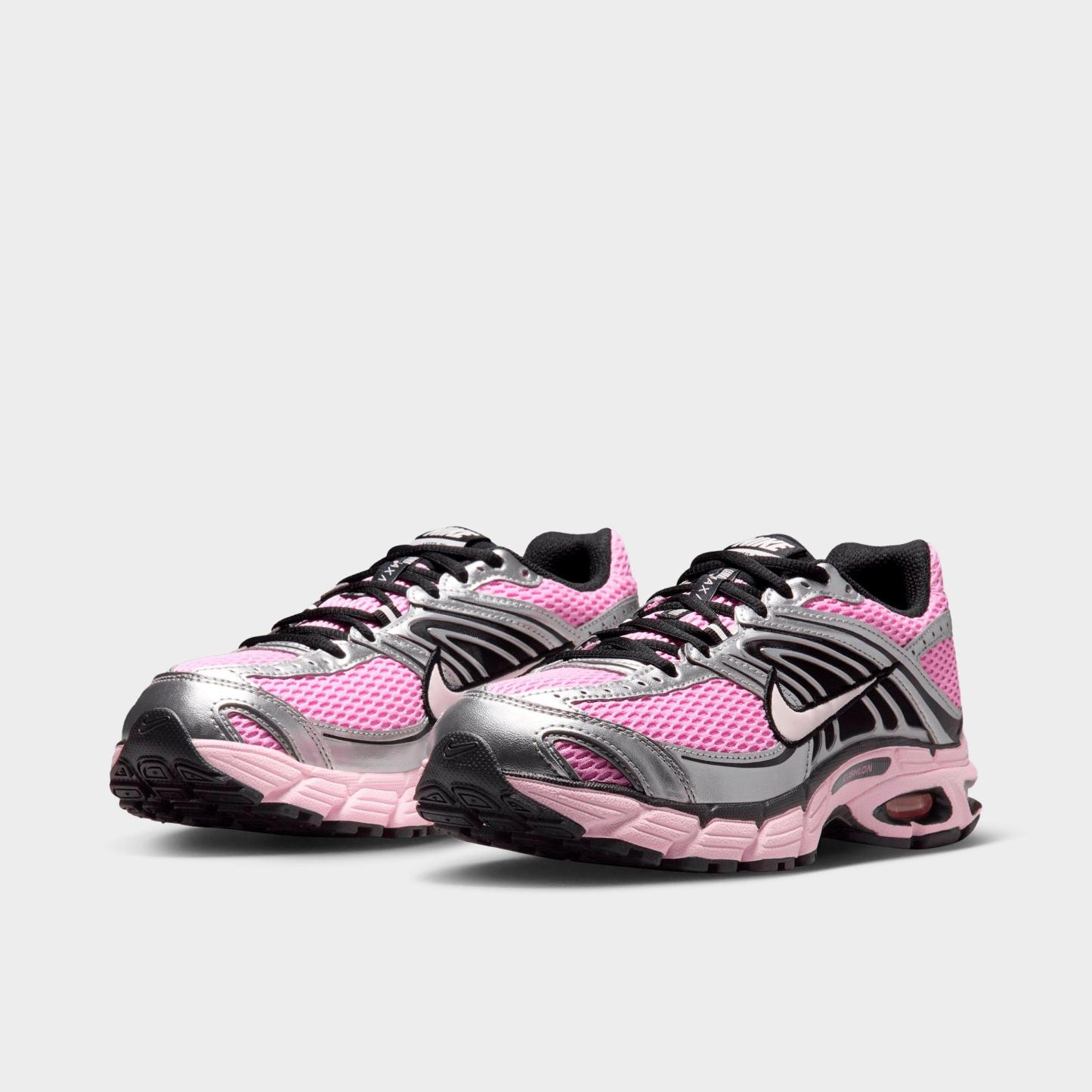 Women's Nithtke Air Max Moto 2K Casual Shoes - Part 2 - Pink Rise/Metallic Silver/Black/Pearl Pink - Both shoes facing left