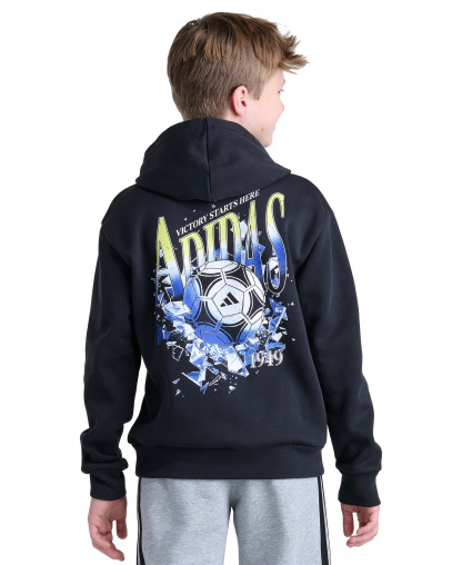 adidas Boys' 8-20 Long-Sleeve Graphic Hoodie - Black