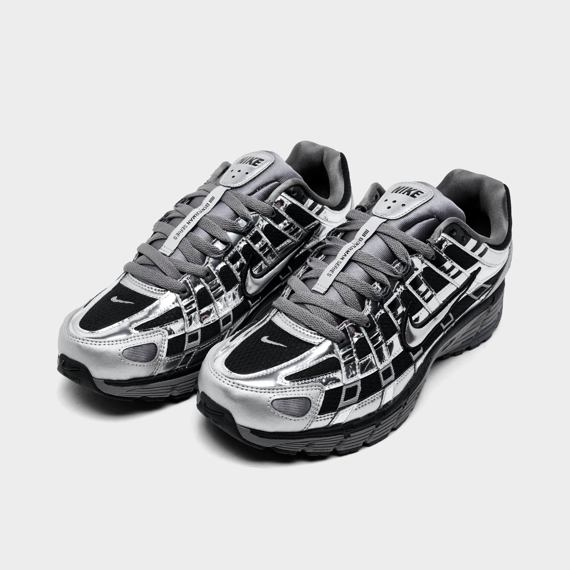 Men's Nithtke P-6000 Casual Shoes - Part 2 - Black/Metallic Silver/Pencil Point - Both shoes facing left