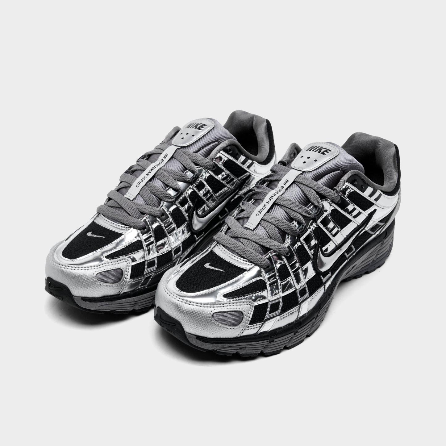 Men's Nithtke P-6000 Casual Shoes - Part 2 - Black/Metallic Silver/Pencil Point - Both shoes facing left