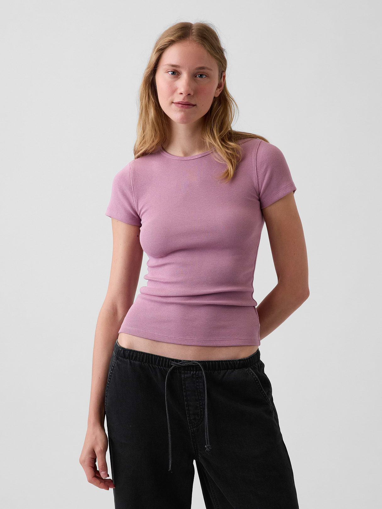 Modern Rib T-Shirt - Wispy pink mauve