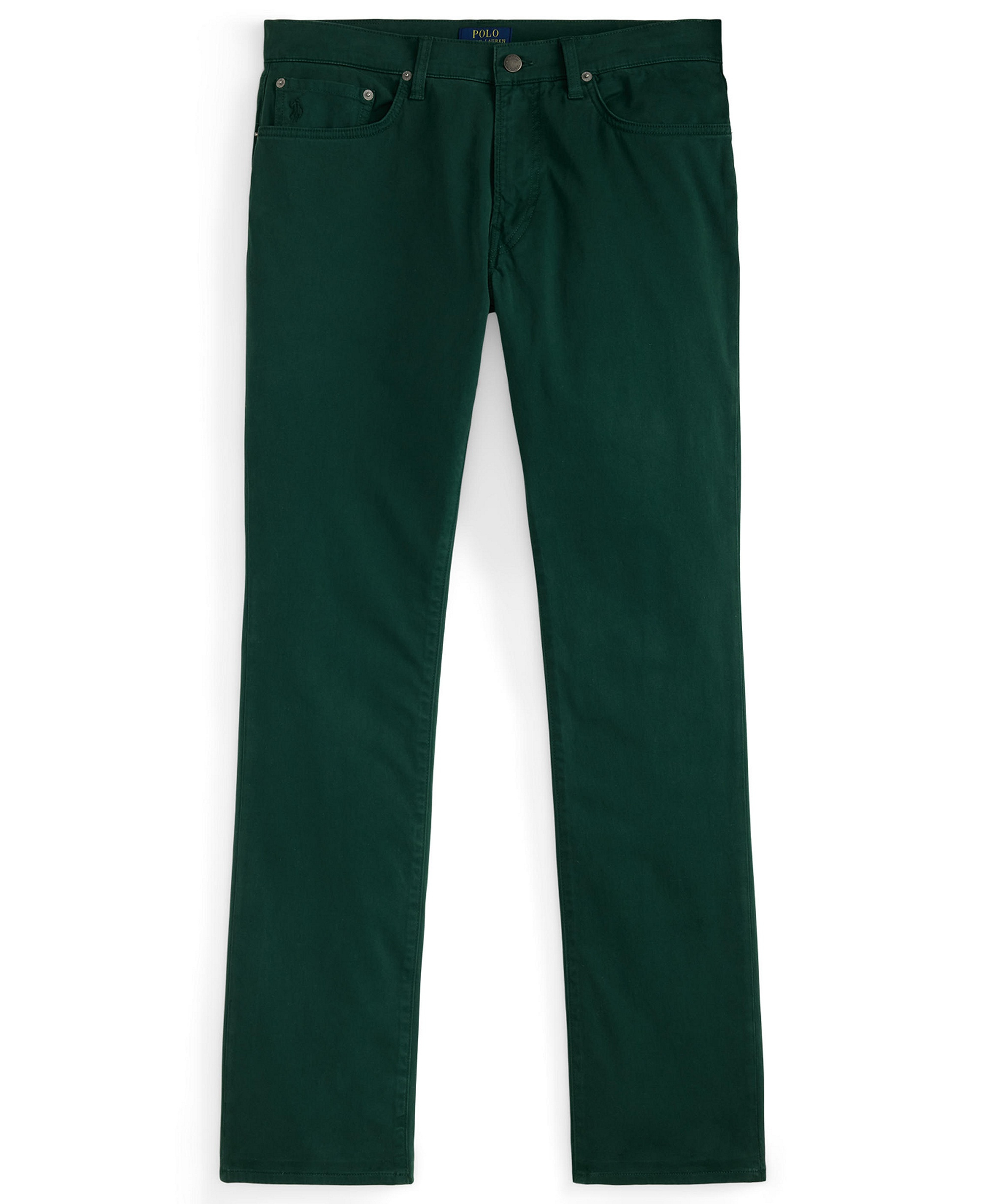 Polo Ralph Lauren Men's Varick Slim Straight Stretch Sateen Pants - Moss Agate