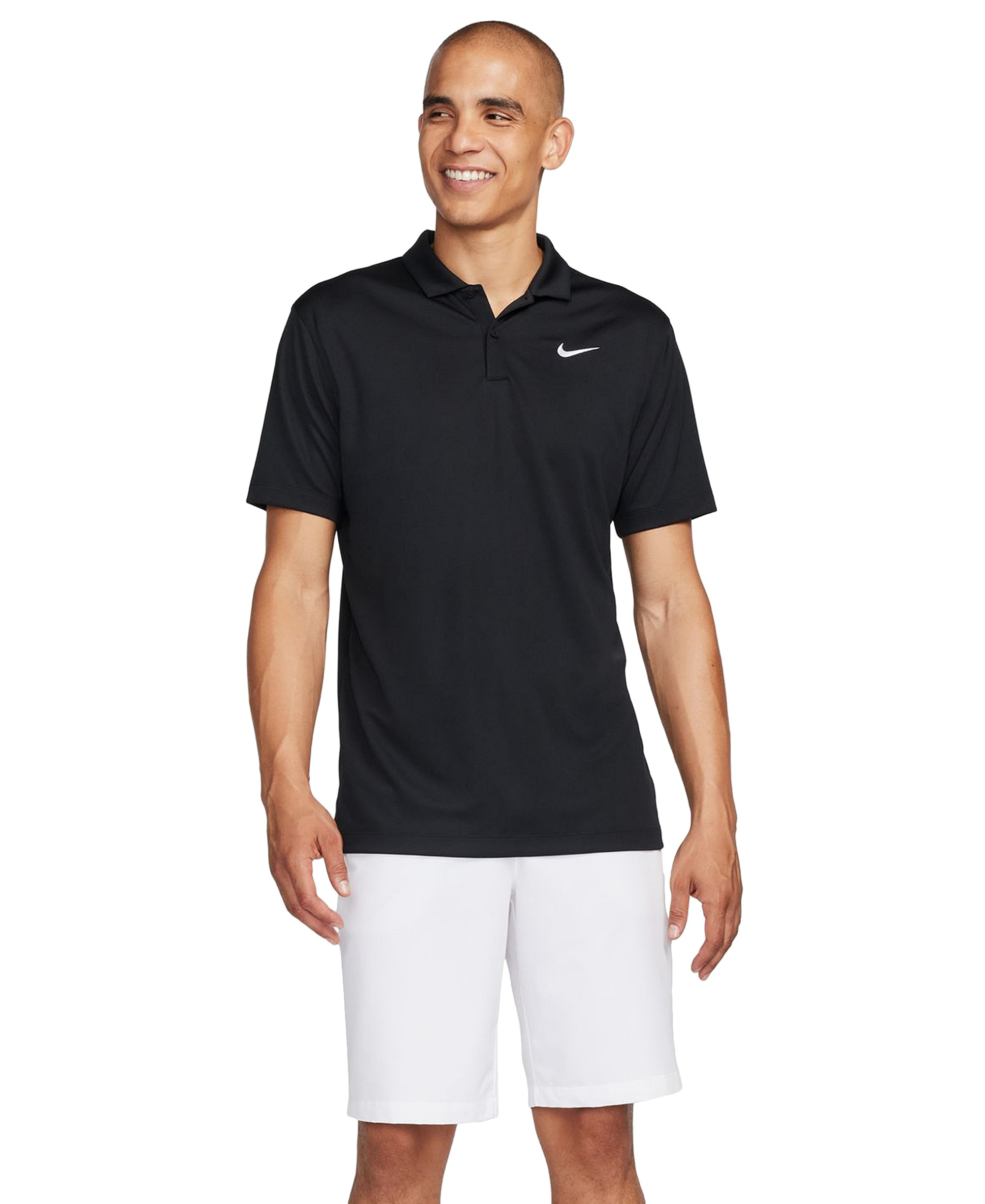 Nike Men's Relaxed-Fit Core Dri-FIT Short-Sleeve Golf Polo Shirt - Black/White