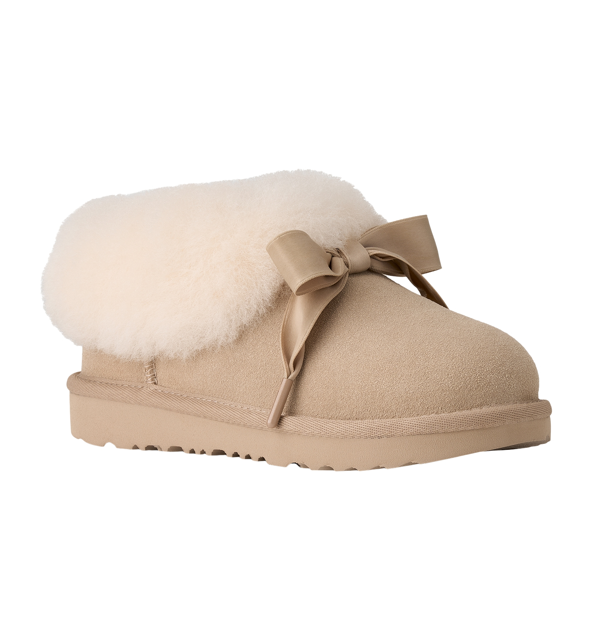 UGG® Kids' Bailey Bow Round Toe Slippers - Sand