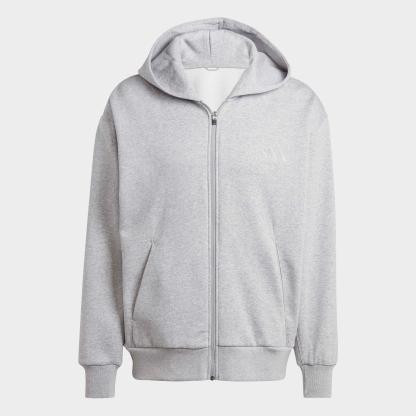 Men's adidas ALL SZN Fleece Full-Zip Hoodie - Medium Grey Heather