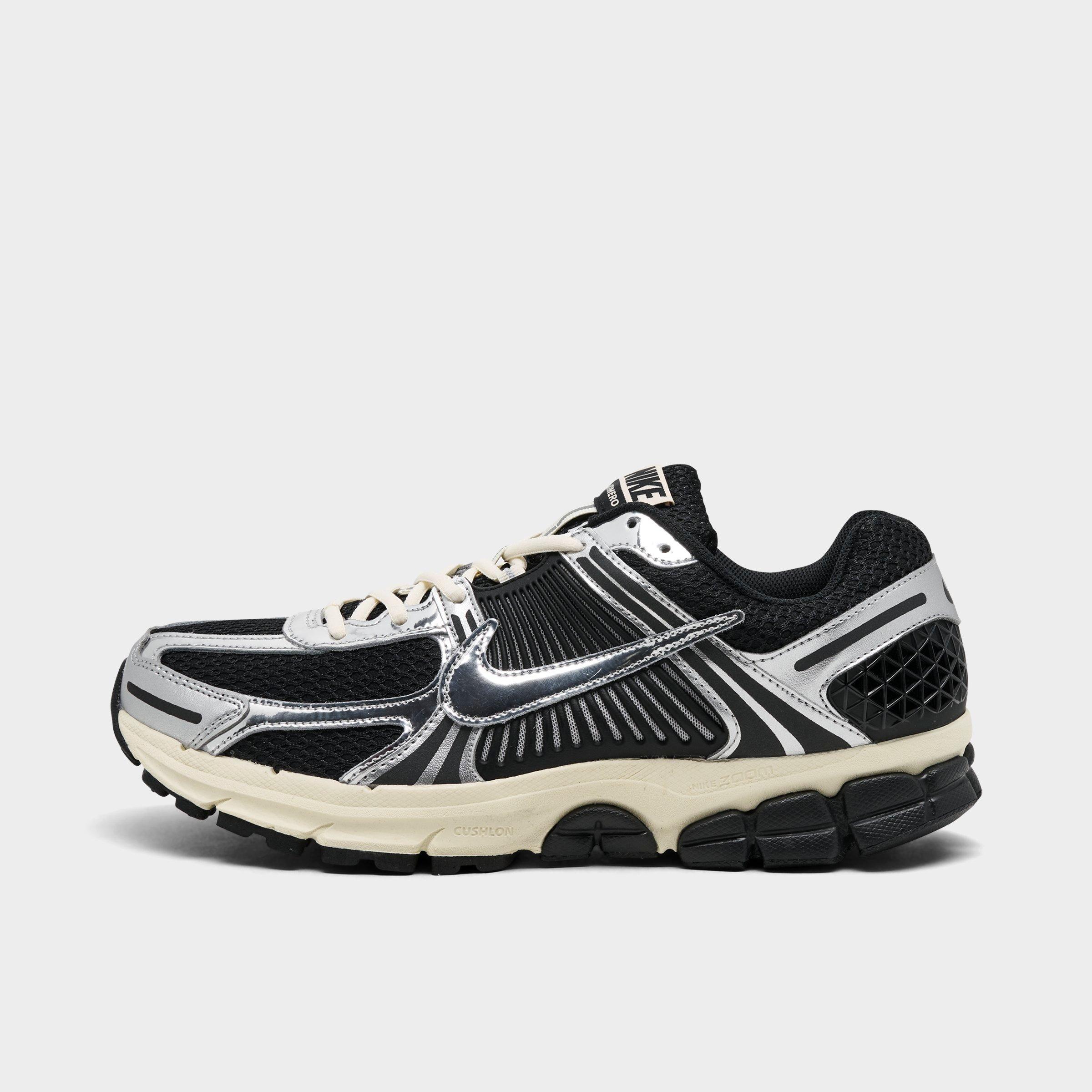 Men's Nithtke Zoom Vomero 5 Casual Shoes - Part 1 - Black/Metallic Silver/Coconut Milk/Chrome - Left shoe facing left. Outside of the shoe.