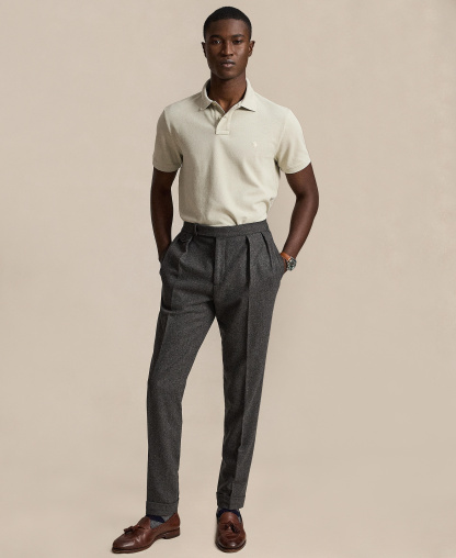 Polo Ralph Lauren Men's Custom Slim-Fit Mesh Polo Shirt - Classic Stone/C8125