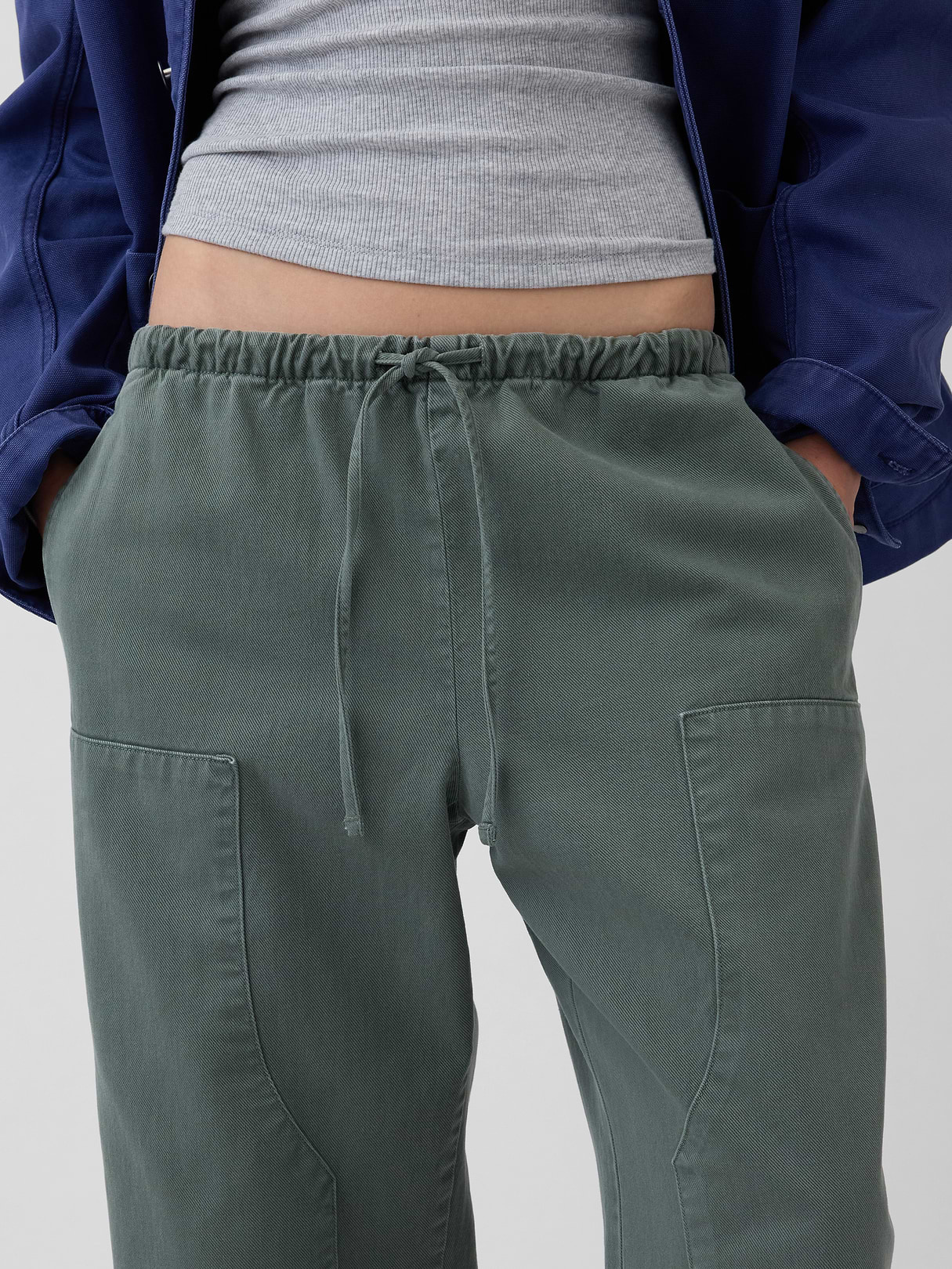 Easy Double-Knee Barrel Pants - District green