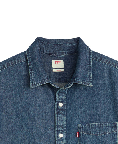 Levi's Men's Classic Pocket Short-Sleeve Regular-Fit Shirt - Blue