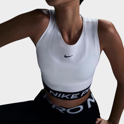 Women's Nike Pro Dri-FIT Crop Tank - White/Black