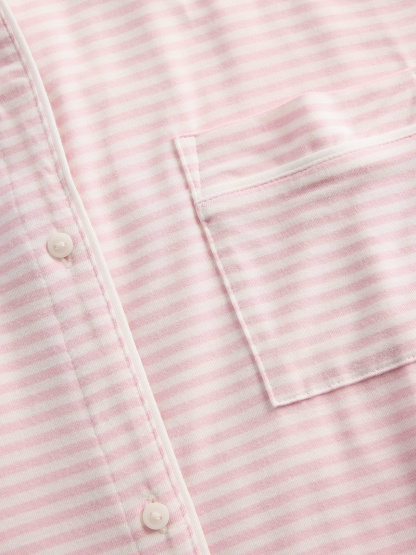 SoftMade Modal PJ Top - Pink & white stripe