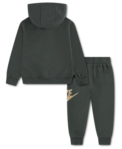 Nike Toddler Boys' and Girls' 2T-4T Club Fleece Long-Sleeve Hoodie and Pants, 2-Piece Set - Camo Green/ Gold