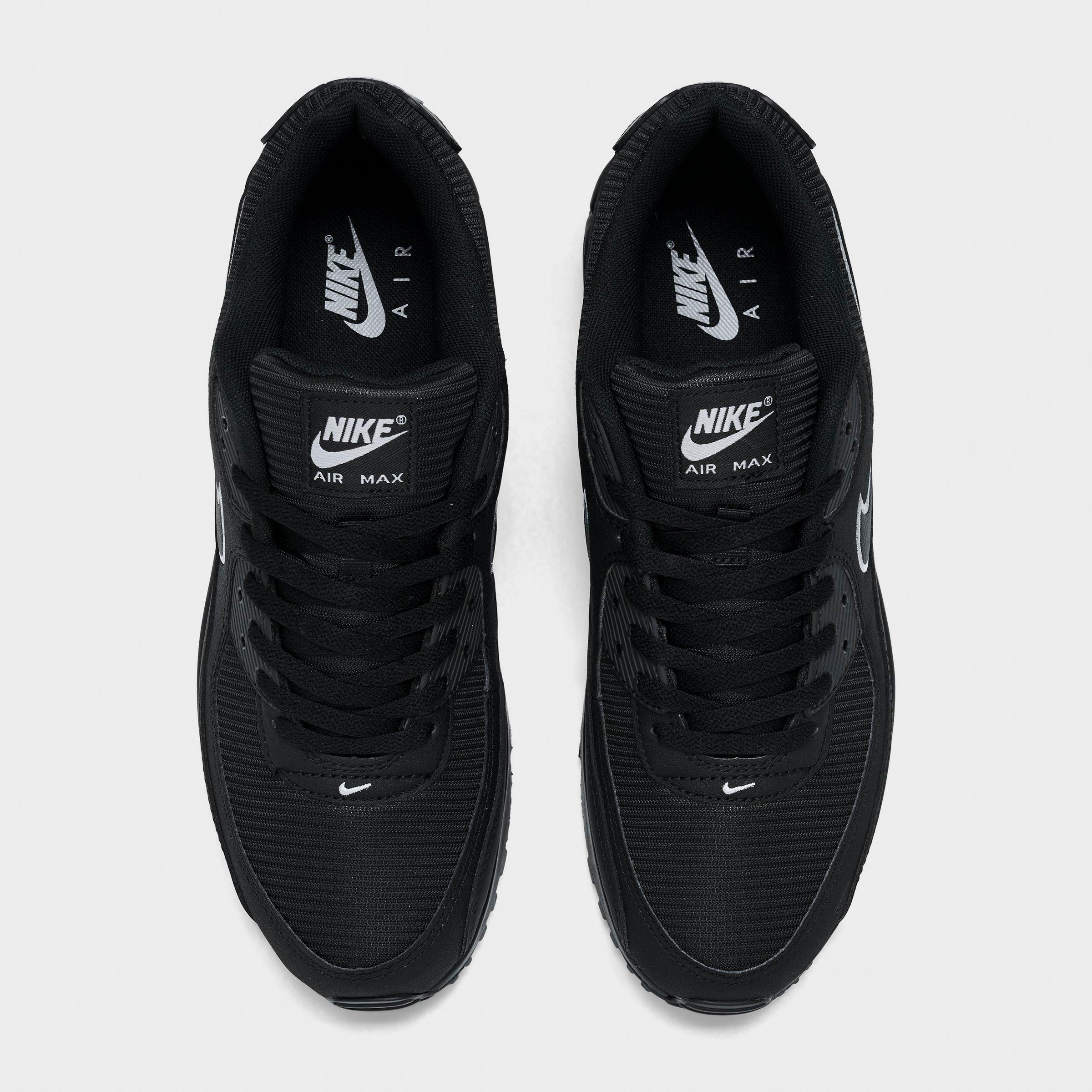 Men's Nithtke Air Max 90 Casual Shoes - Part 4 - Black/Wolf Grey - Top view