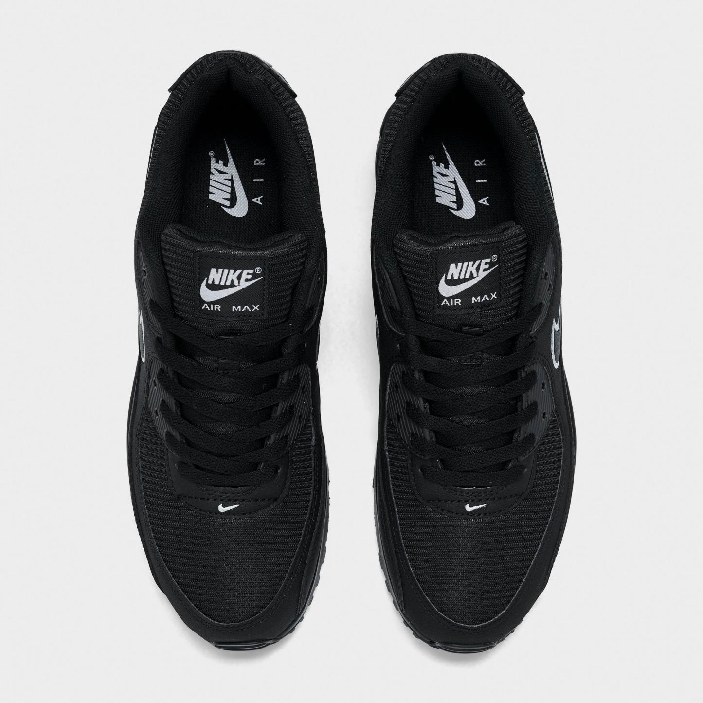 Men's Nithtke Air Max 90 Casual Shoes - Part 4 - Black/Wolf Grey - Top view