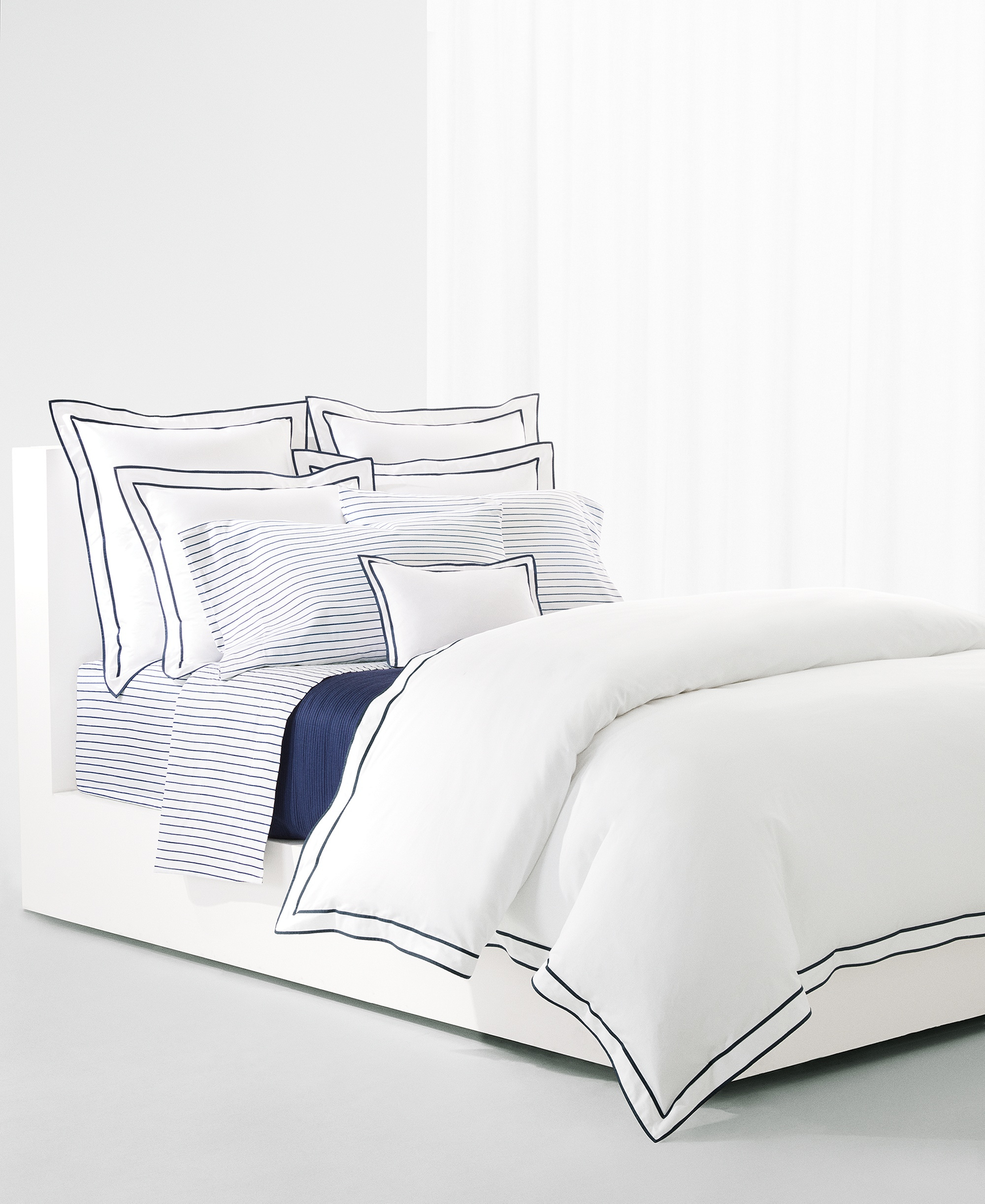 Lauren Ralph Lauren Spencer Stripe Sheet Set, Queen - Navy