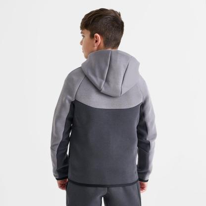 Boys' Big Kids' Nike Sportswear Tech Fleece Full-Zip Hoodie - Grey/Light Liquid Lime
