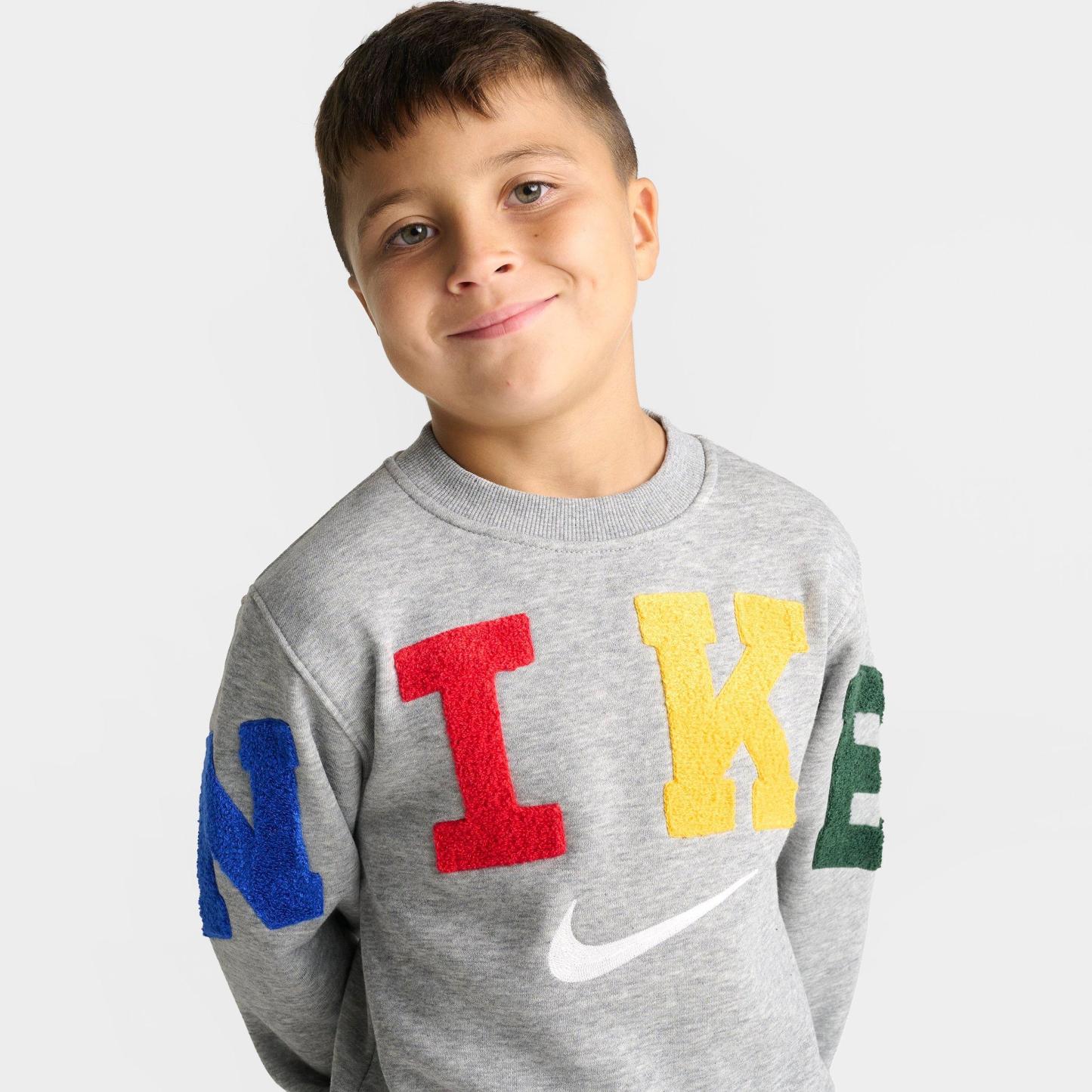 Little Kids' Nithtke Chenille Crewneck Sweatshirt and Jogger Pants Set - Dark Grey Heather