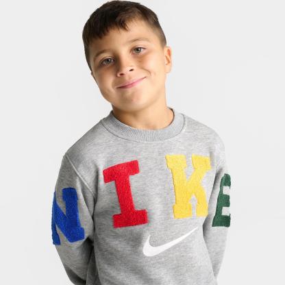 Little Kids' Nithtke Chenille Crewneck Sweatshirt and Jogger Pants Set - Dark Grey Heather