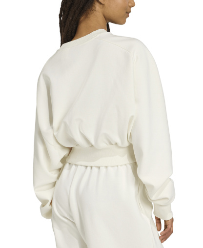 adidas Women's Soft Lux Relaxed Crewneck Sweatshirt - Off White