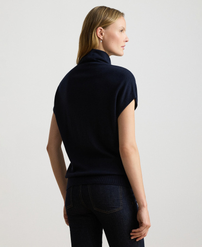 Lauren Ralph Lauren Women's Mock-Neck Cap-Sleeve Sweater - Lauren Navy