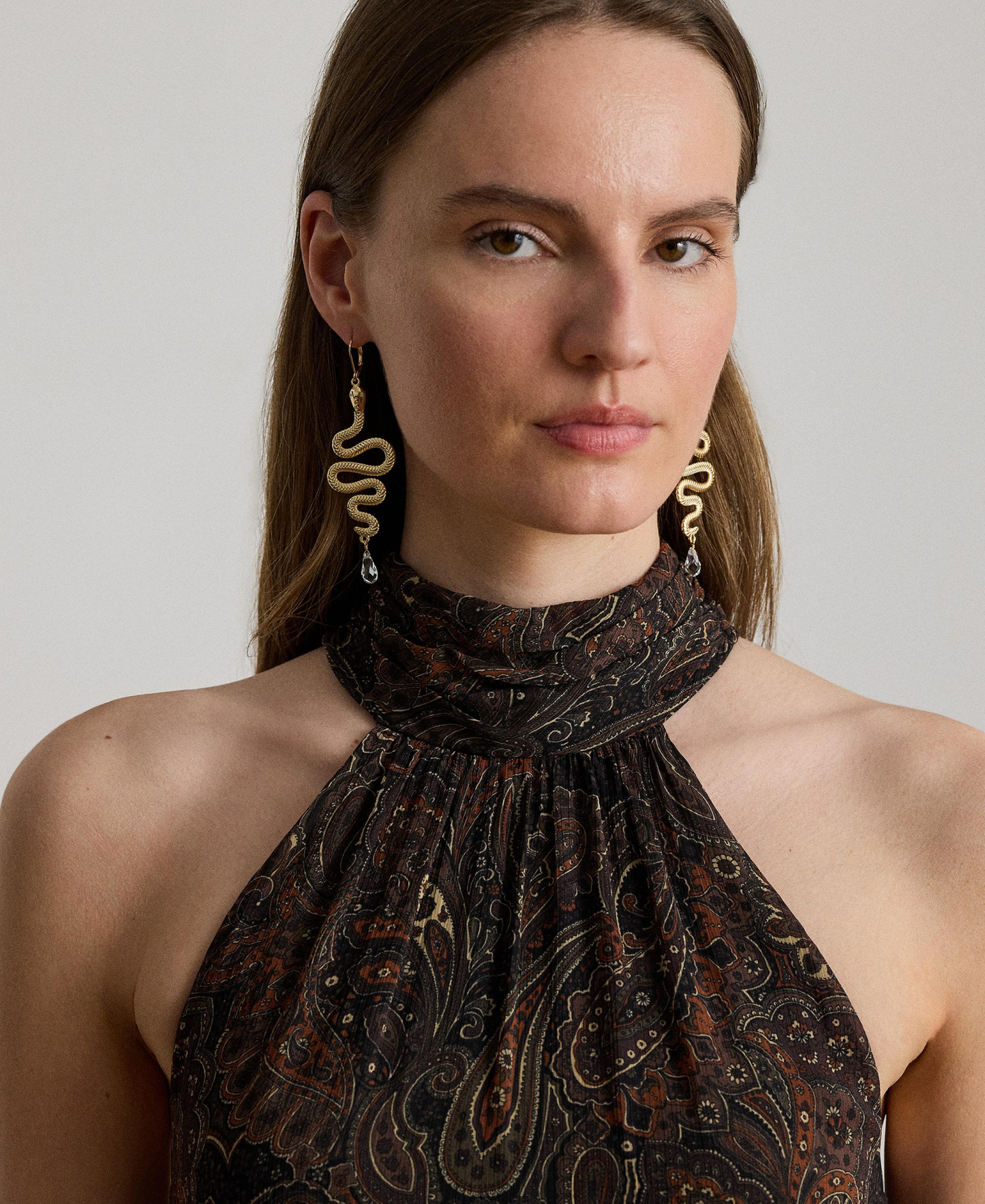 Lauren Ralph Lauren Women's Paisley Georgette Tiered Mockneck Gown - Black Multi