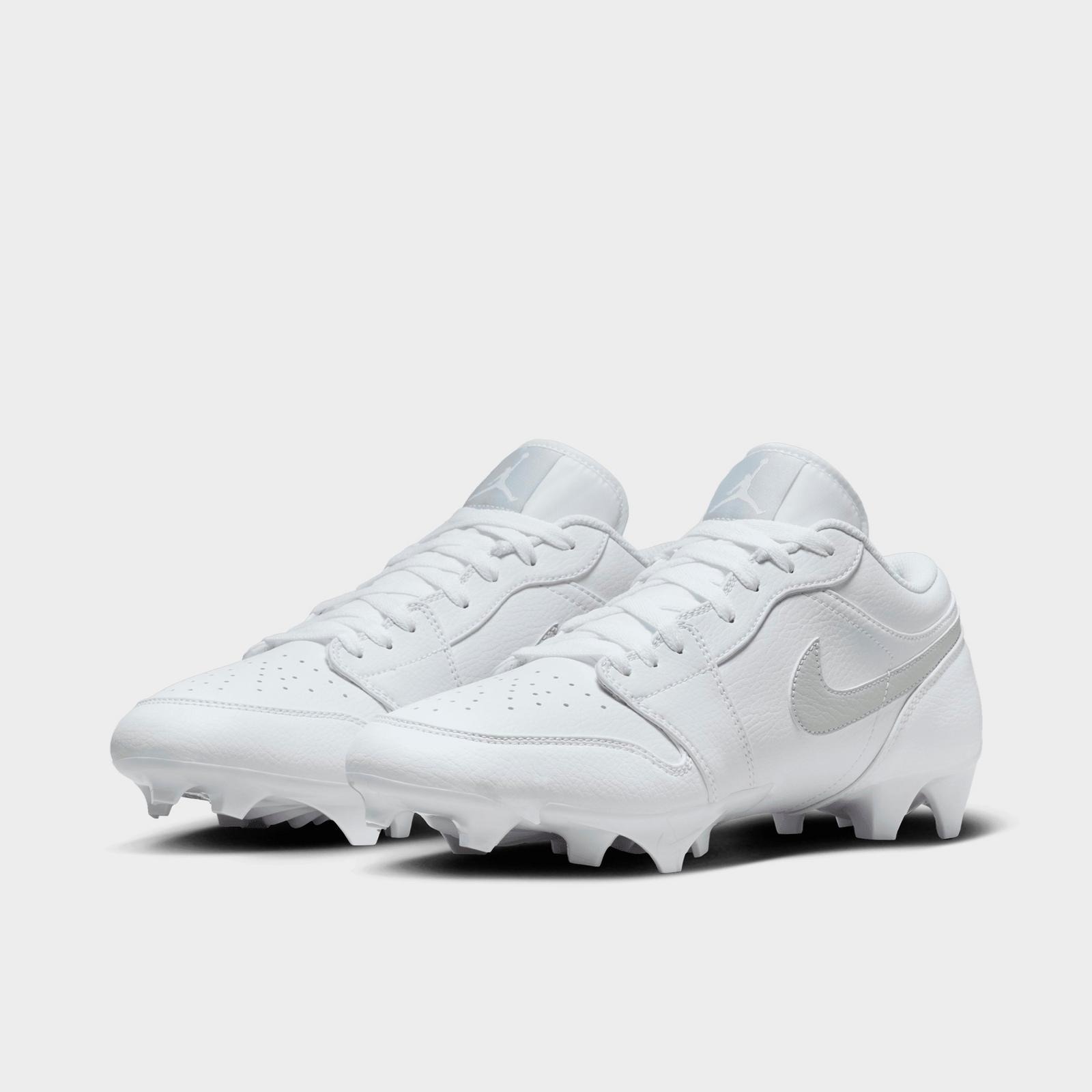Men's Jordan 1 Low TD Football Cleats - White/White/Grey Fog - view 2