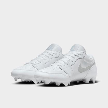 Men's Jordan 1 Low TD Football Cleats - White/White/Grey Fog - view 2
