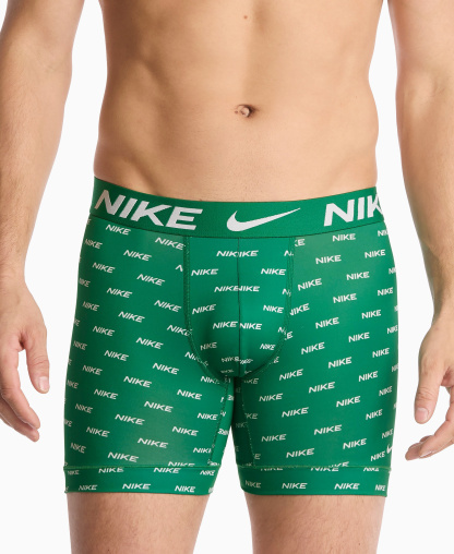 Nike Men's DRI-FIT Essential Micro Boxer Briefs, 3-Pack - Malacite Nike Print/ Football Gray/ Blue Void