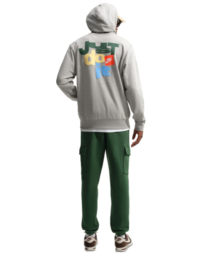 Nike Men's Club Fleece Cargo Regular-Fit Pants - Fir/White