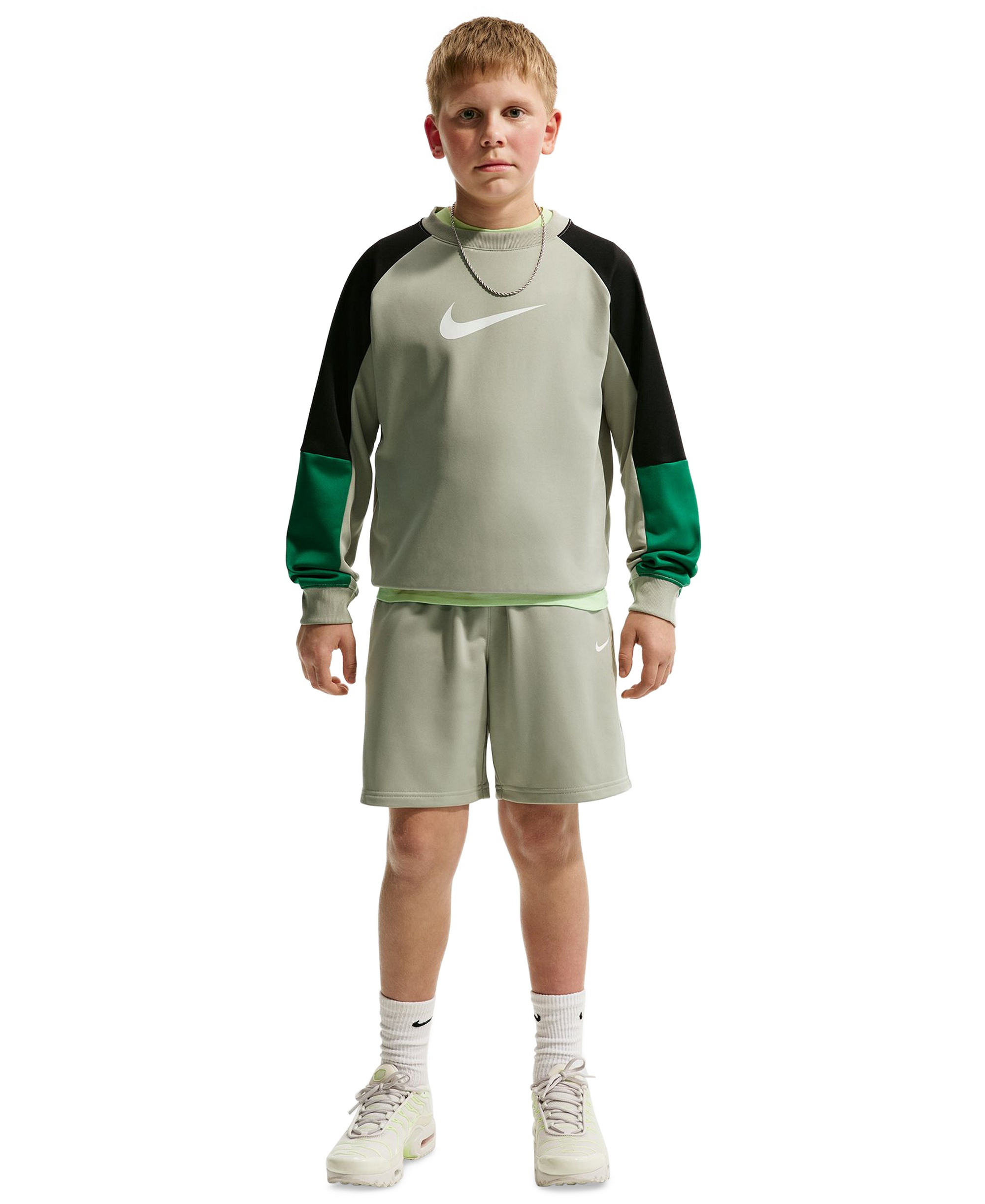Nike Boys' 8-20 Sportswear Crewneck Sweatshirt & Shorts, 2-Piece Set - Spruce Fog