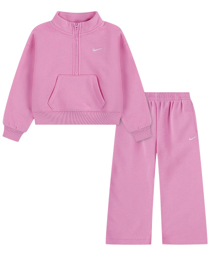 Nike Toddler Girls' 2T-4T Sportswear Standard Fleece Half-Zip Top and Pants, 2-Piece Set - Pink Rise