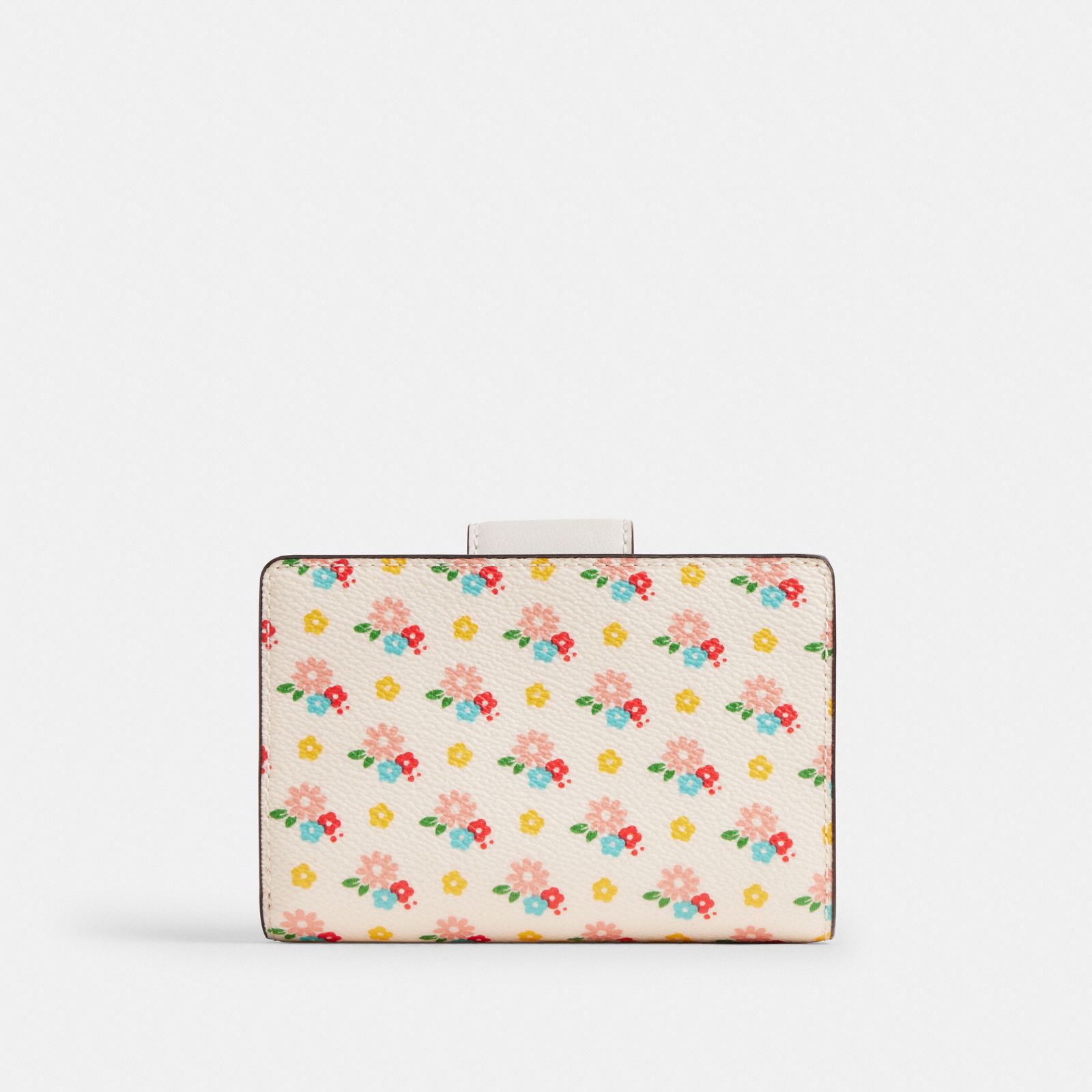 Medium Corner Zip Wallet With Floral Print - Gold/Chalk Multi - view 4