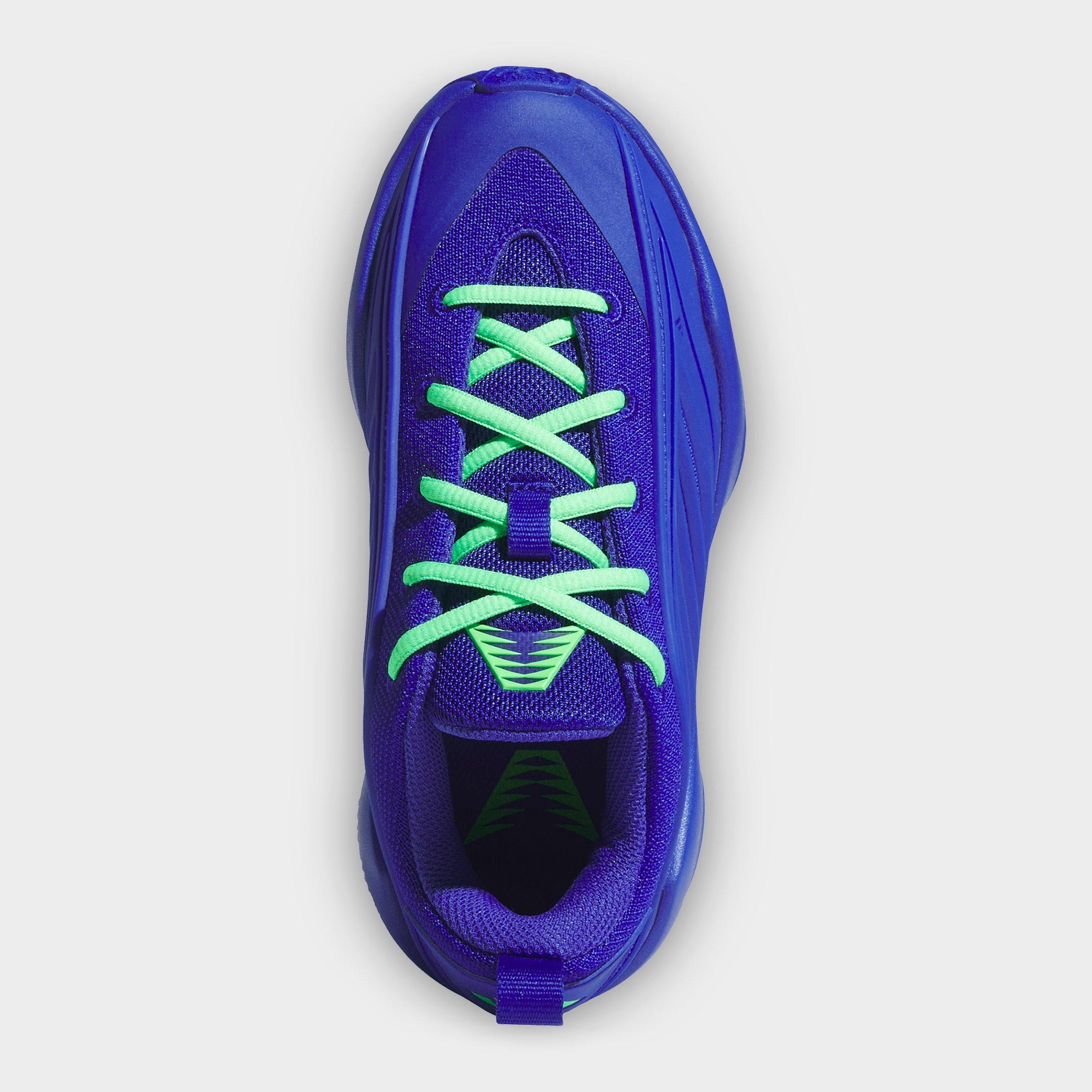 Big Kids' adidas Believe That 1 Basketball Shoes - Lucid Blue/Court Green/Lucid Blue - Top view