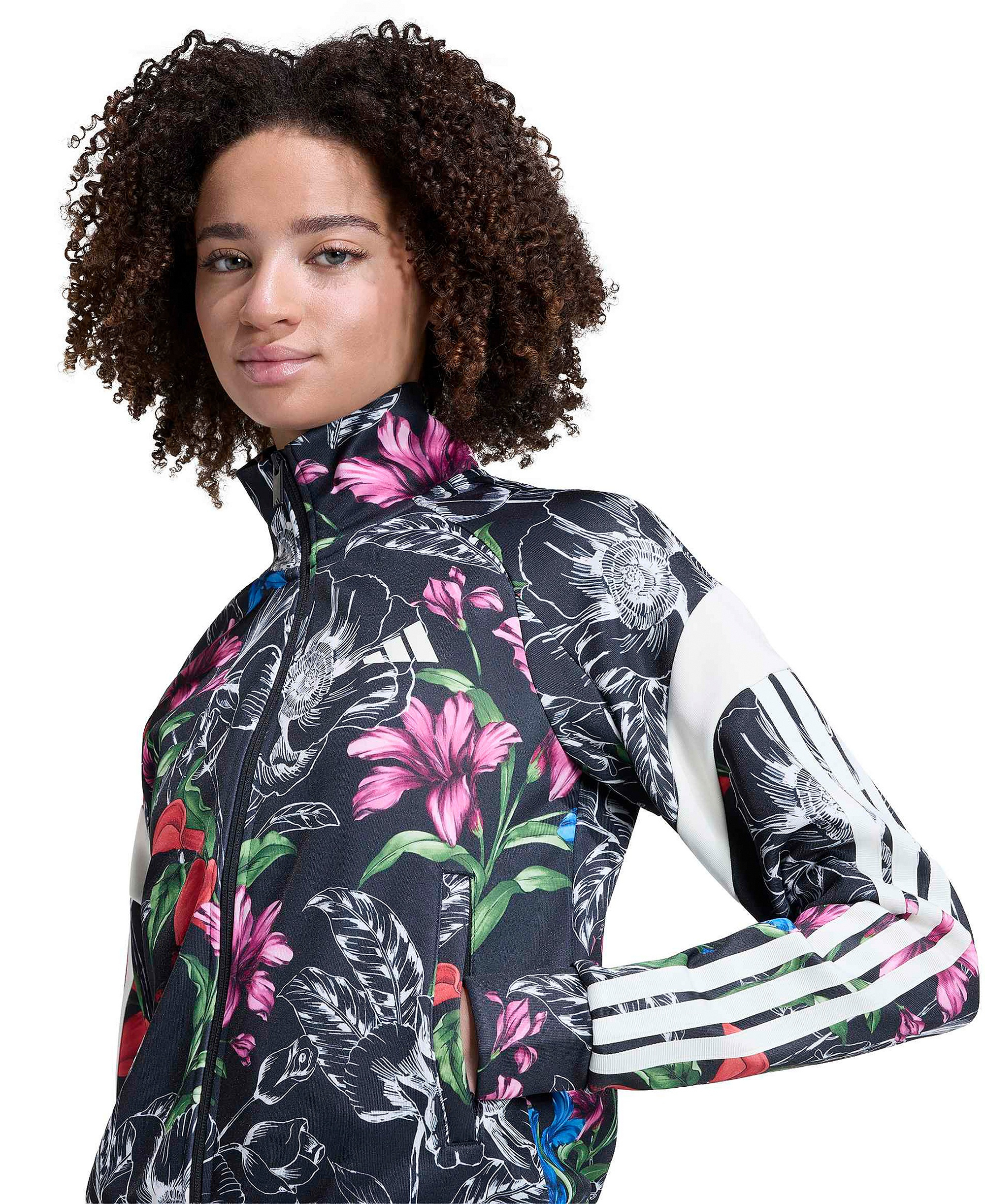 adidas Women's Farm Tiro TT Floral Slim-Fit Jacket - Black