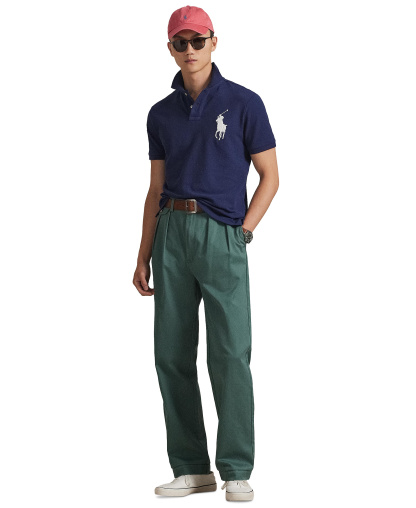Polo Ralph Lauren Men's Big Pony Custom Slim-Fit Mesh Polo Shirt - Newport Navy