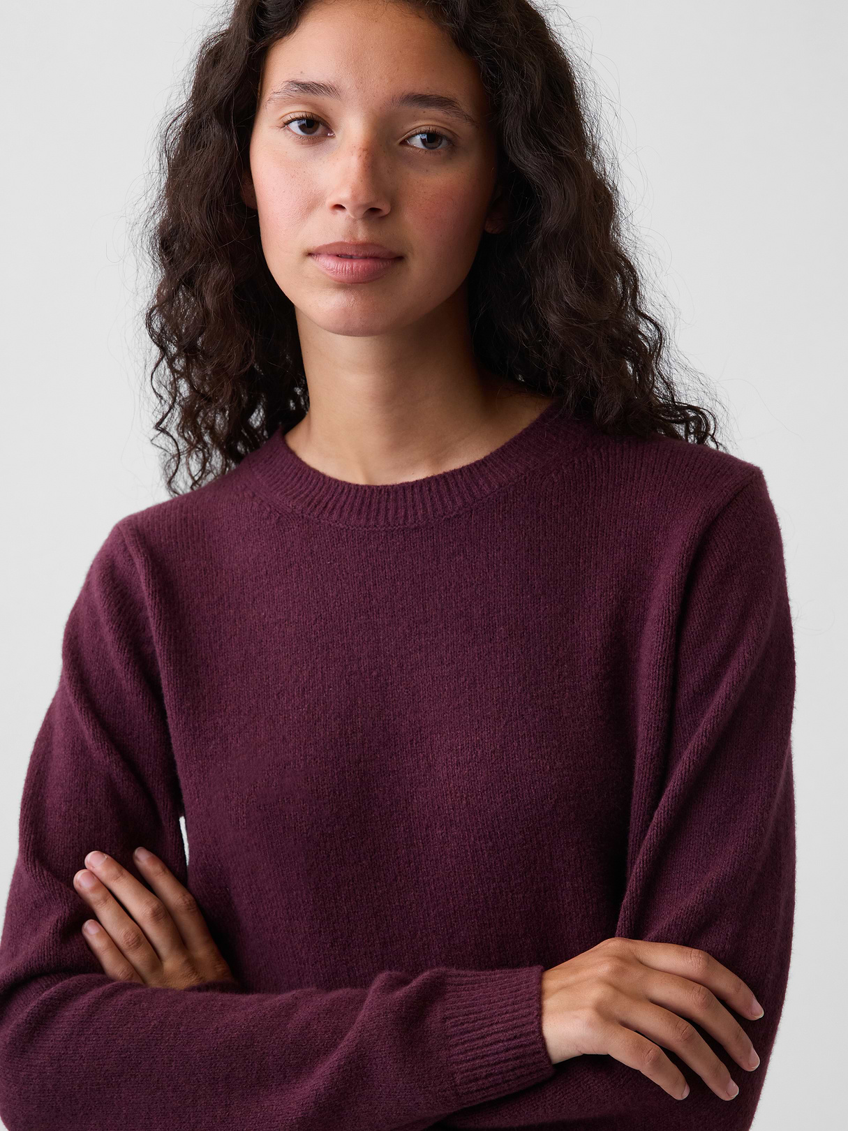 CashSoft Crew Sweater - Purple bordeaux