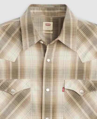 Levi's Men's Classic-Fit Western Shirt - Beige plaid