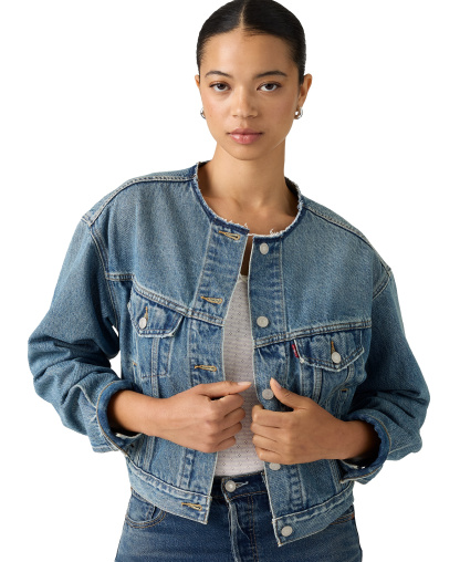 Levi's Women's Collarless Shrunken Trucker Jacket - Craft Room