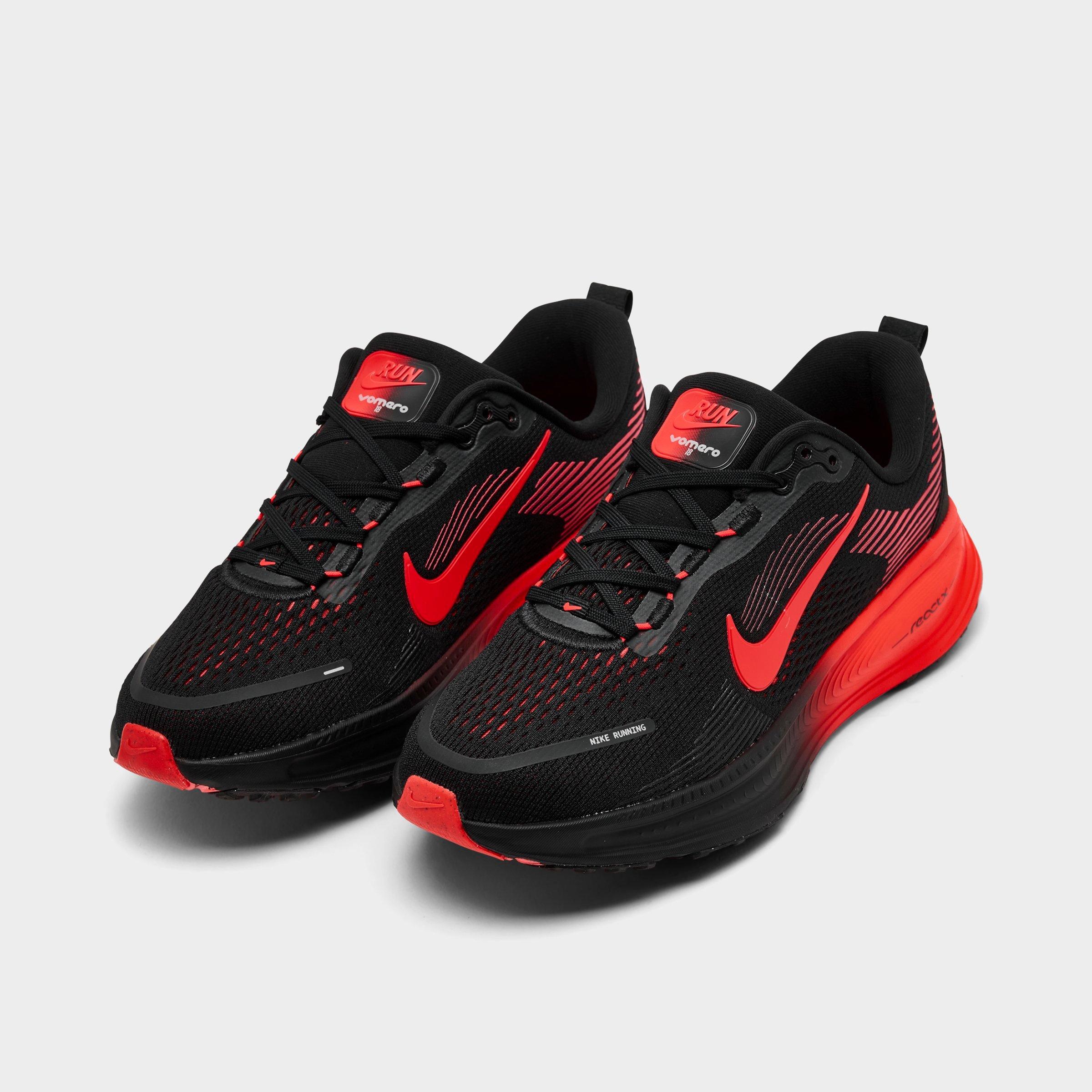 Big Kids' Nithtke Vomero 18 Running Shoes - Part 1 - Black/University Red/Anthracite/Bright Crimson - Both shoes facing left
