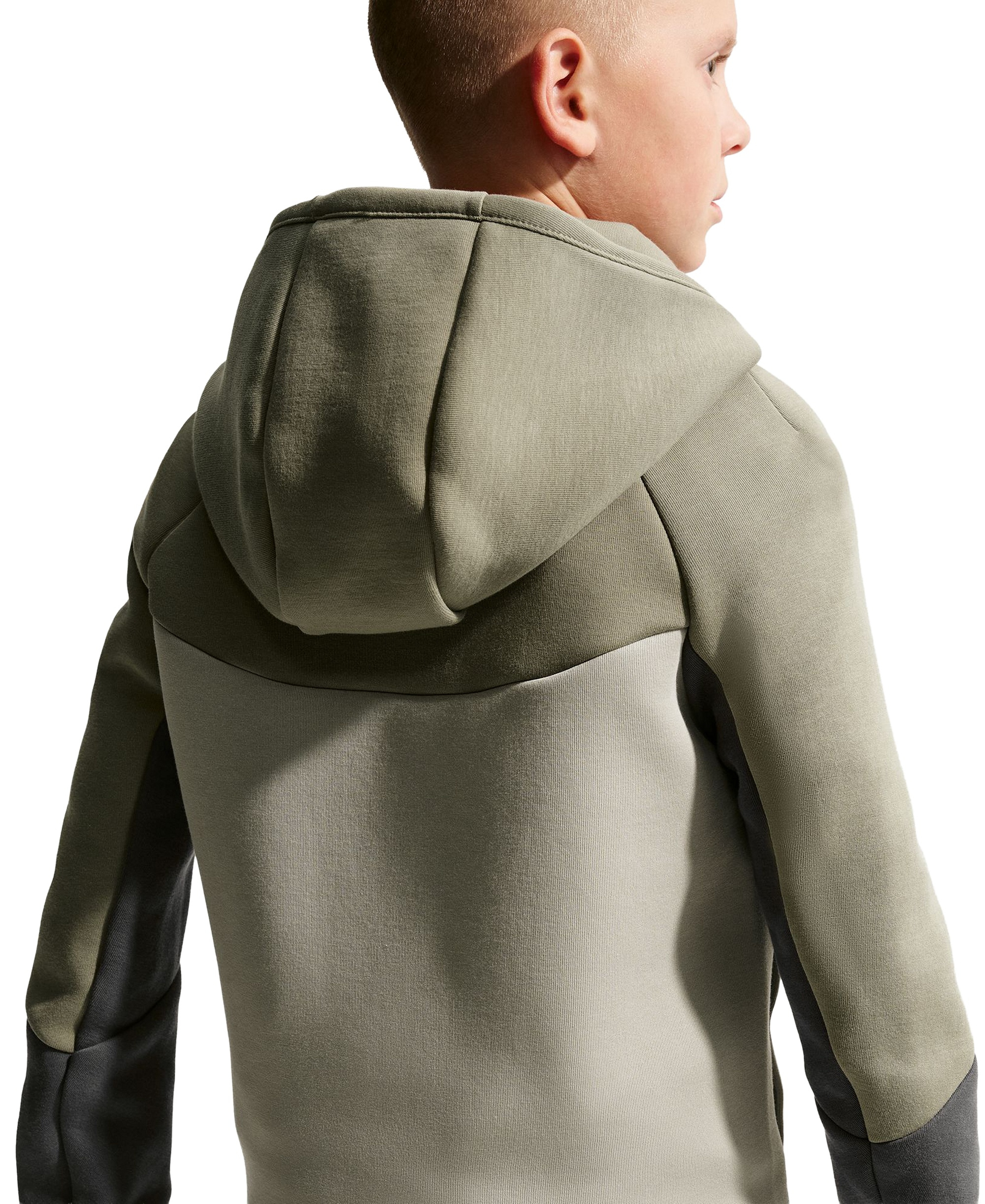 Nike Boys' and Girls' 7-20 Sportswear Tech Fleece Full-Zip Hoodie - Silver Sage/Spruce Fog/Medium Ash/Black