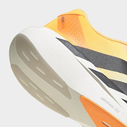 Men's adidas Adizero EVO SL Woven Running Shoes - Part 1 - Crystal White/Lucid Tangerine/Iron Metallic - Detail shot