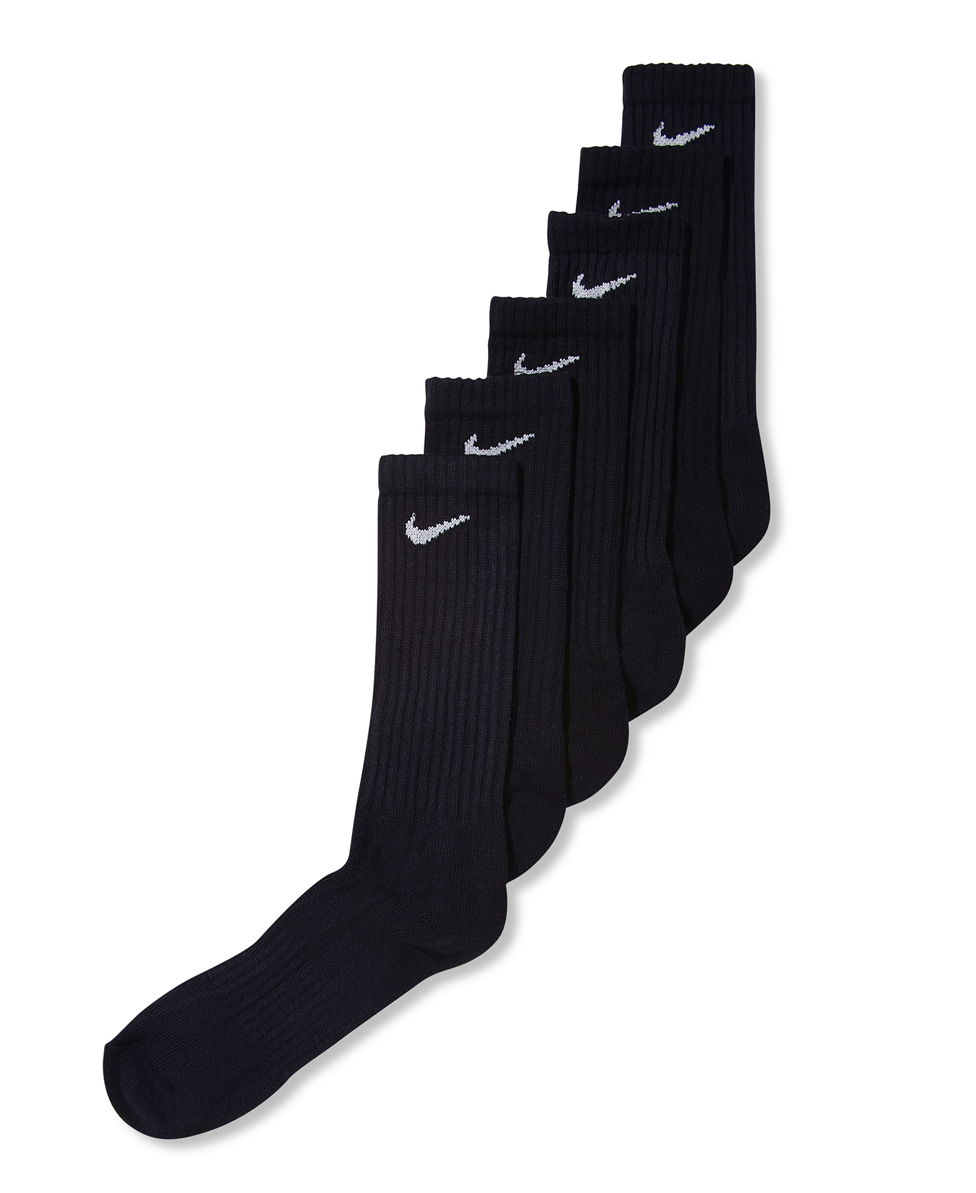 Nike Unisex Everyday Cushioned Cotton Crew Socks, 6-Pack - Black