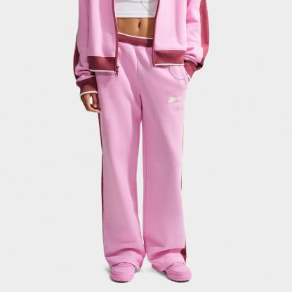 Women's Nithtke Studio Fleece Medium-Weight "Nithtke Run Club" Mid-Rise Track Pants - Pink Rise/Pink Smoke/Sail