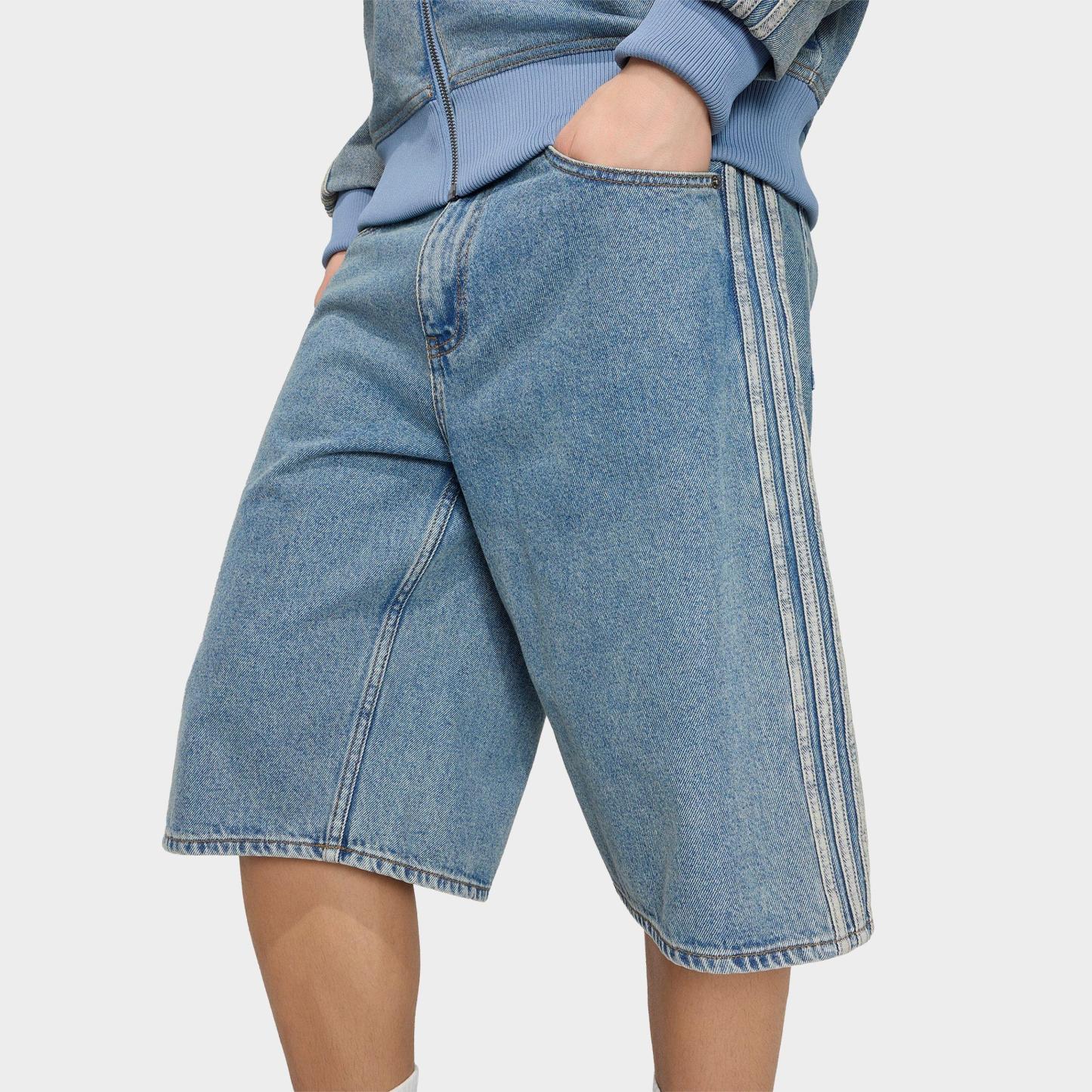Men's adidas Originals Firebird Adicolor Straight Denim Shorts - Worn Blue Denim